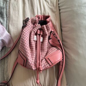 Chic Pink Houndstooth Backpack
